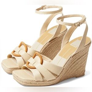 DOLCE VITA Maze Espadrille Wedge Sandal Wheat Raffia Tan Size 11